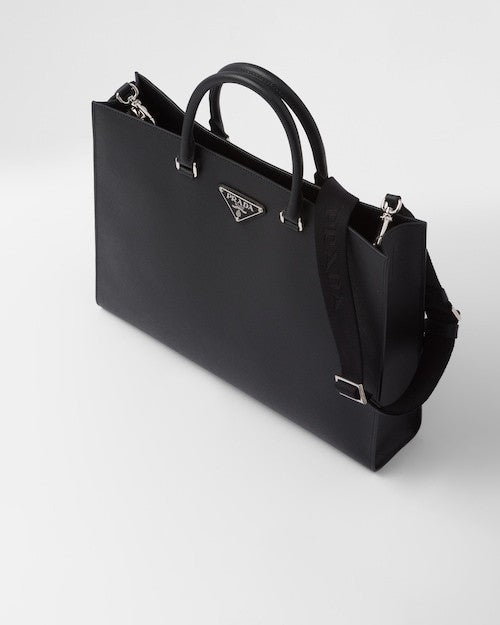 ★PRADA直営店★ブラック サフィアーノレザー トートバッグ - 画像 (6)