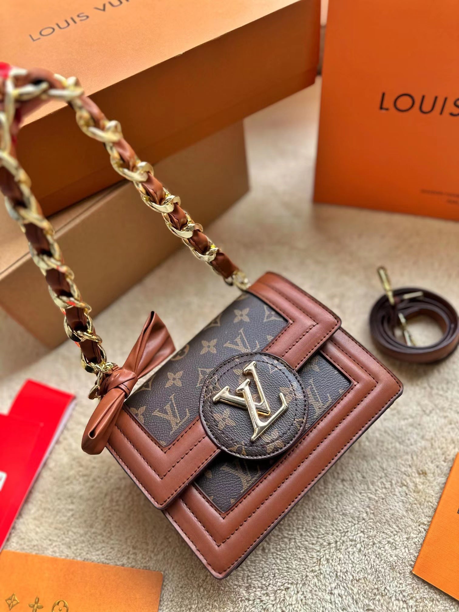 L&v メッセンジャーバッグ 社交界スタイル ぜいたく