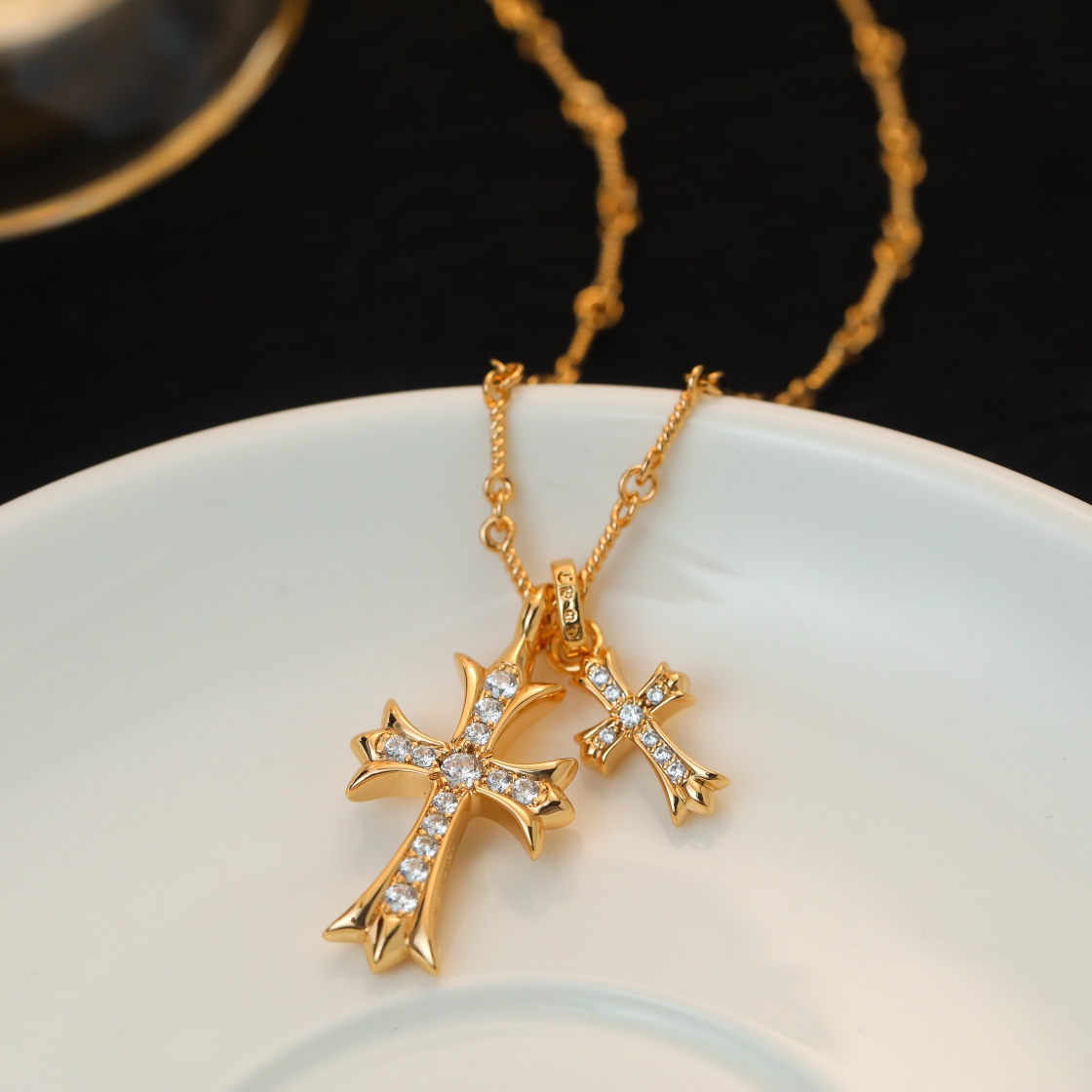 【Chrome Hearts】ネックレス、ダブルクロスネックレス高いファッションセンス - 画像 (6)