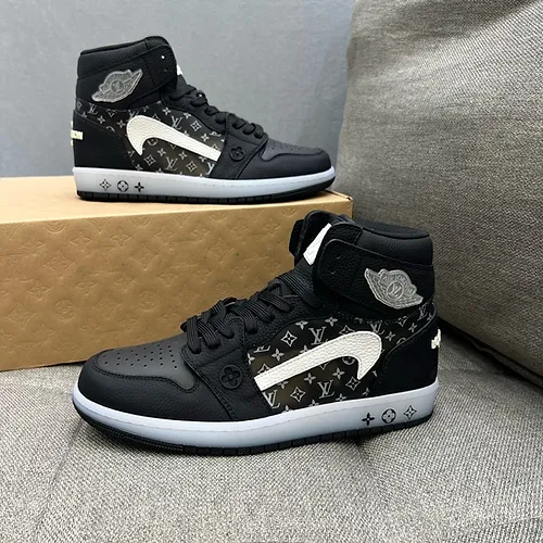 「正規品保証、公式と同じデザイン」Louis Vuitton&Air jordan 1 スニーカー - 画像 (2)