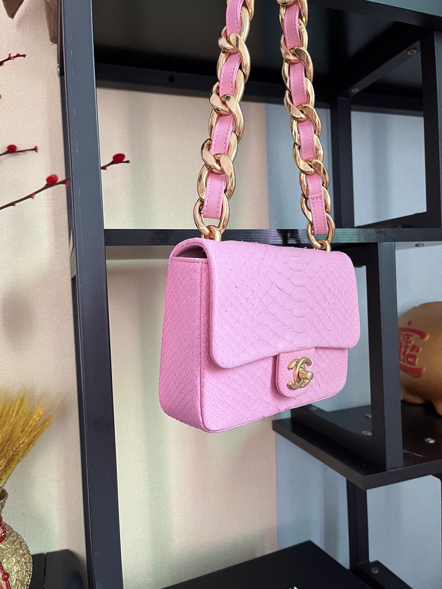 BOLSA CHANEL 2.55 PYTHON FLAP BAG AS3214 - 画像 (9)