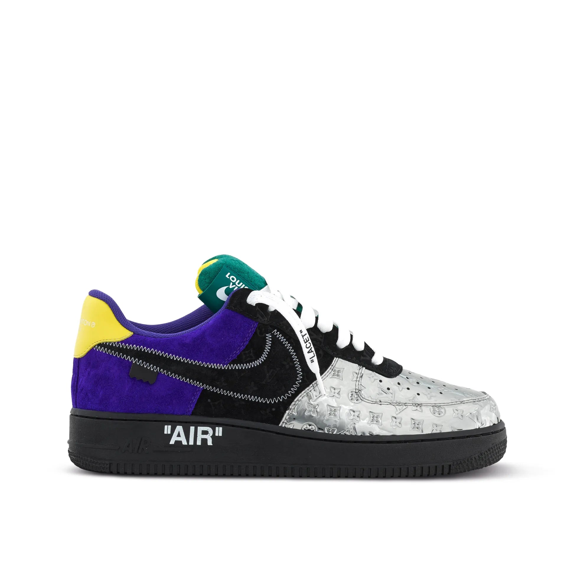 【新商品発売】【今年の新商品】LOUIS VUITTON NIKE AIR FORCE 1 LOW BY VIRGIL ABLOH BLACK METALLIC SILVER【代金引換】 - 画像 (9)