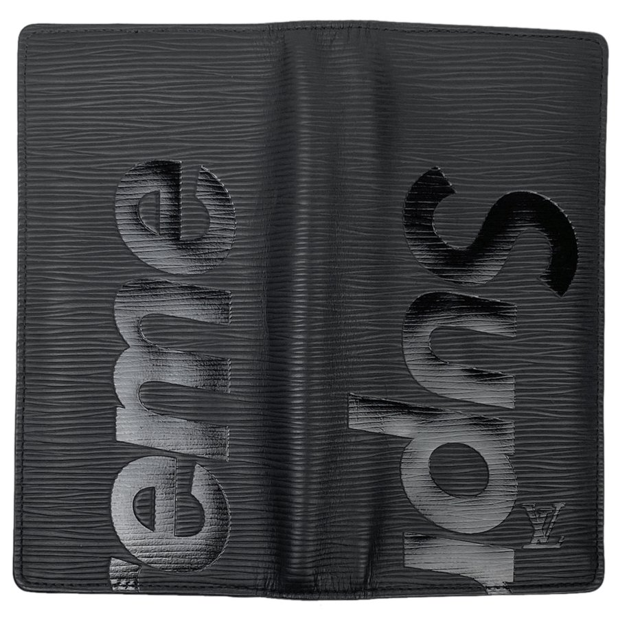 ルイヴィトン LOUIS VUITTON ポルトフォイユ ブラザ 札入れ 小銭入れ 二つ折り シュプリーム SUPREME 長財布 エピ ノワール(ブラック) M67721 - 画像 (10)