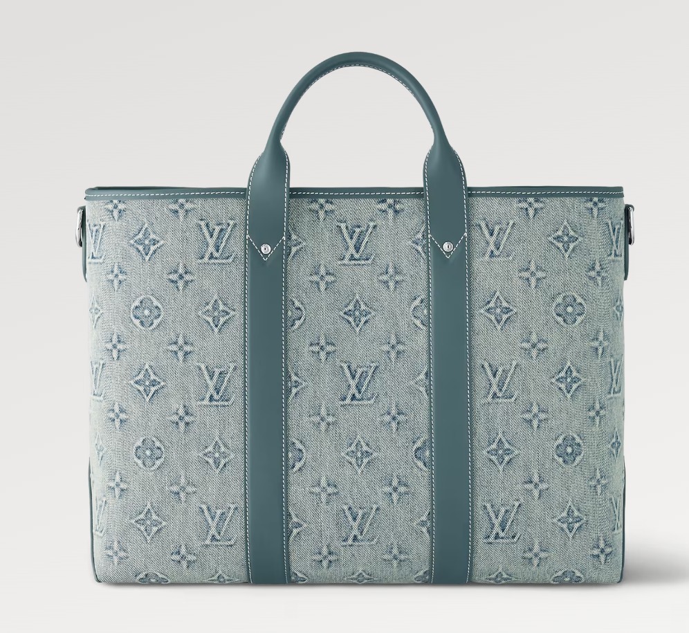 Louis Vuitton バッグ《Weekend》ブルー レザー ロゴ 直営店 M22537 - 画像 (4)
