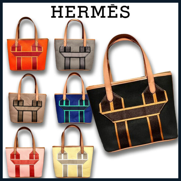 HERMES キャンバス製野菜バスケット