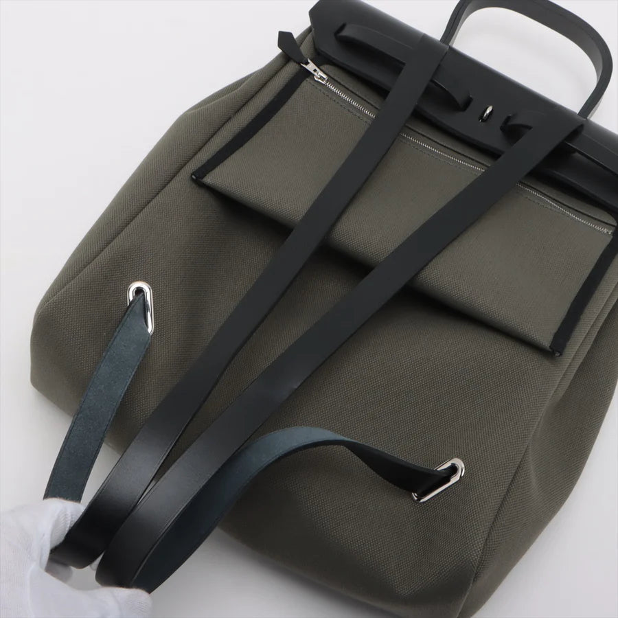 エルメス エールバッグジップPM トワルミリタリー カーキ シルバー金具 - 画像 (3)