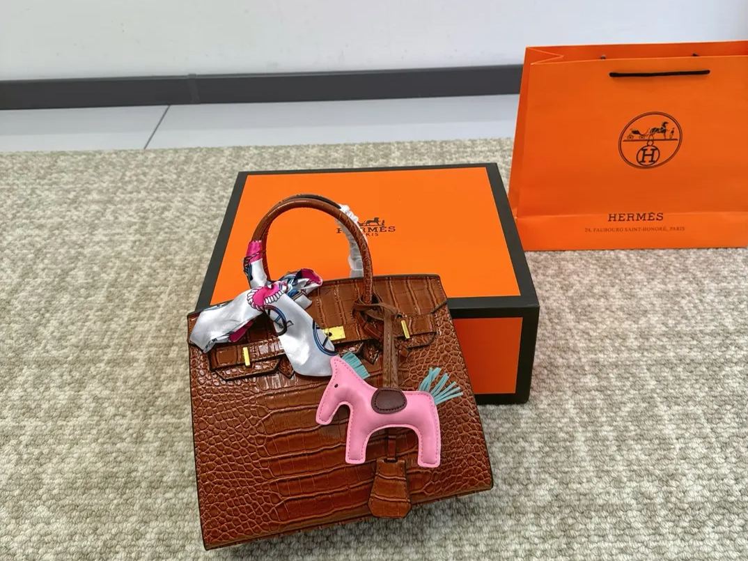 HERMES 高級ワニ革模様 プラチナバッグ - 画像 (23)