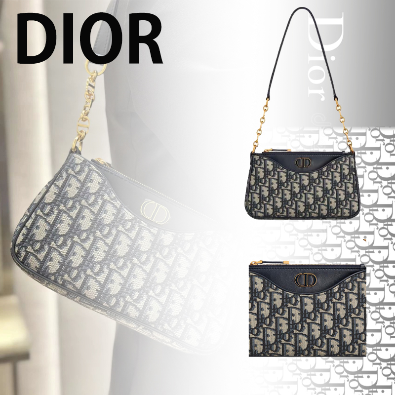 【23年新作】 DIOR 30 MONTAIGNEAVENUE CDロゴHOBOパッケージ ワンショルダー斜め掛けバッグブルー - 画像 (8)