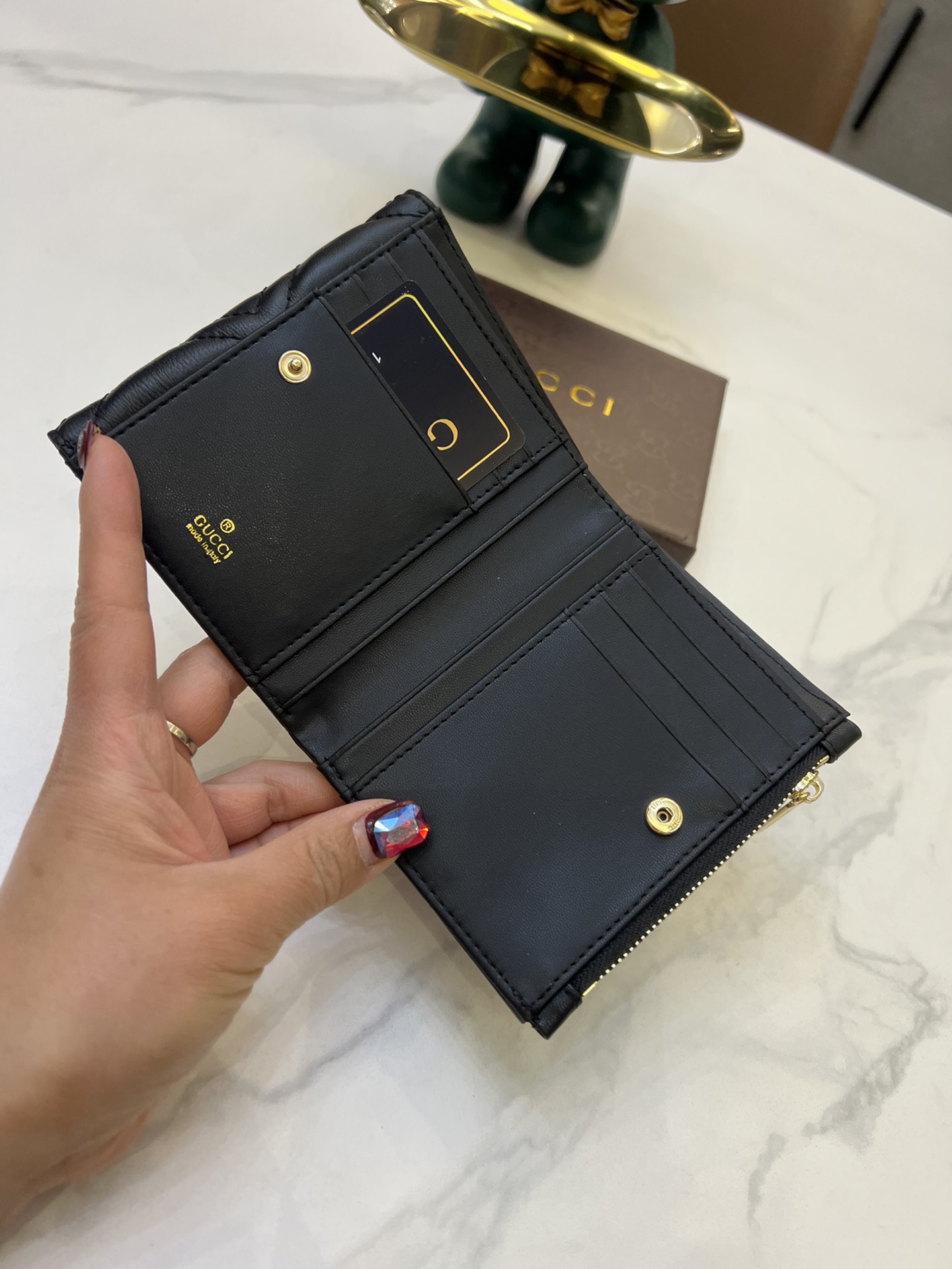 【GUCCI】関税負担なしGUCCI 〔GGマーモント〕 コイン&紙幣 カードケース - 画像 (7)