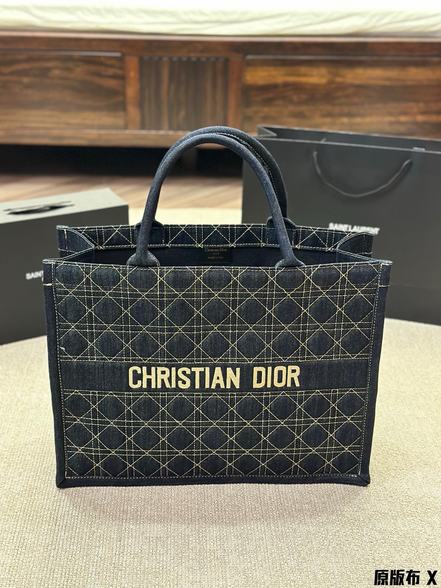 Dior tote チェック柄 ハンドバッグ
