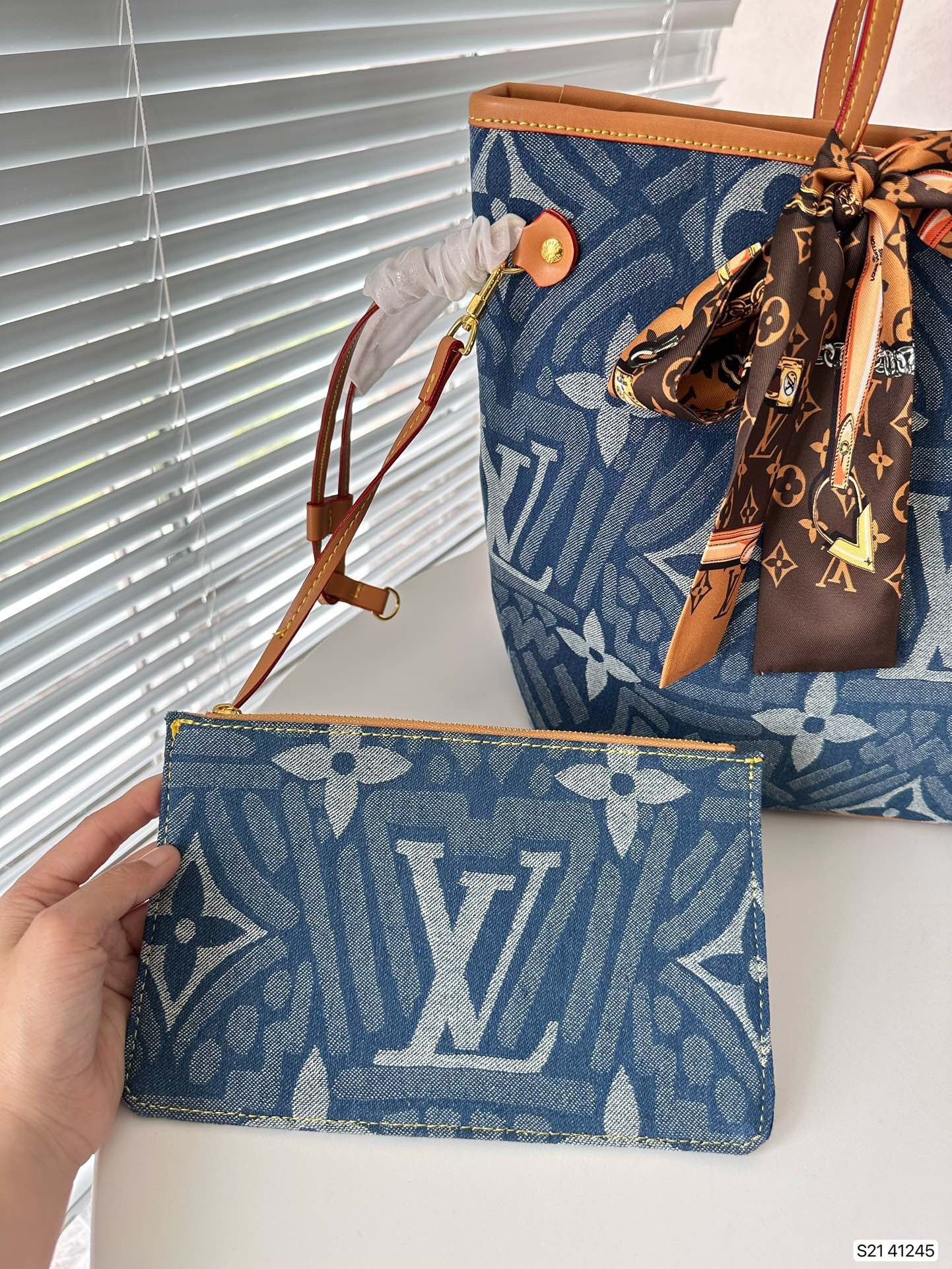 L&V デニムショッピングバッグ おしゃれな - 画像 (6)