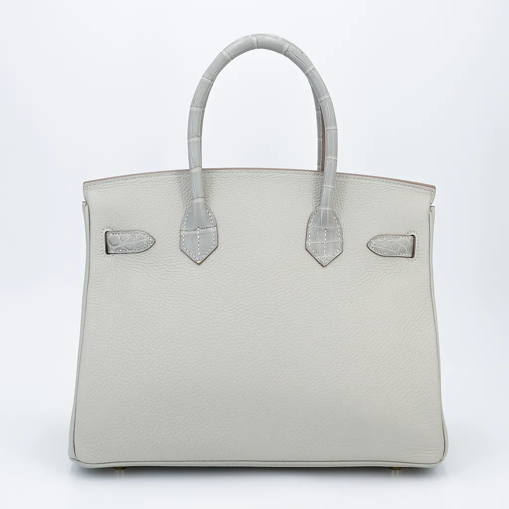 ランク N 新品 HERMÈS エルメス バーキン30 タッチ グリパール (80) トゴ クロコダイル アリゲーター マット ゴールド金具 B刻印 - 画像 (3)