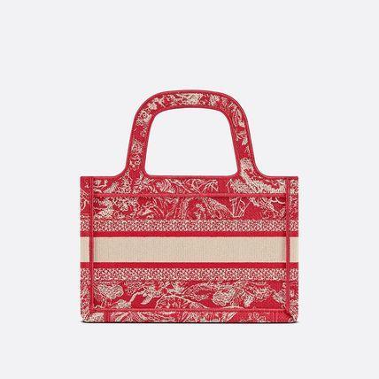 ブックトート バッグ TOILE DE JOUY 刺繍 レッド - 画像 (4)
