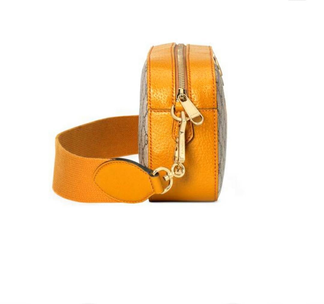 【GUCCI×KAIジョイントモデル】グッチ テディベアプリント キャンバス&レザー ワンショルダー斜めカメラバッグ ベージュ エボニー - 画像 (4)