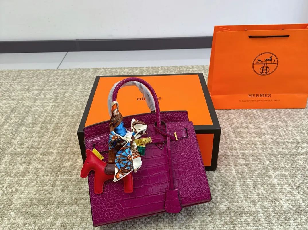 HERMES 高級ワニ革模様 プラチナバッグ - 画像 (19)