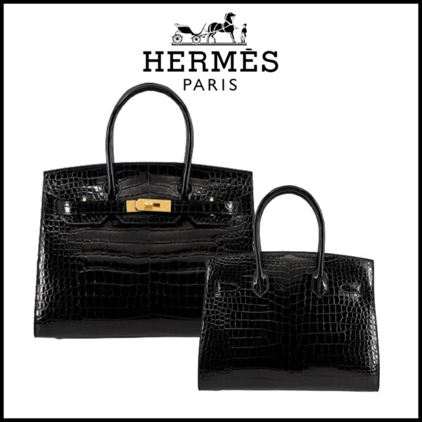 HERMES 高級ワニ革模様 プラチナバッグ