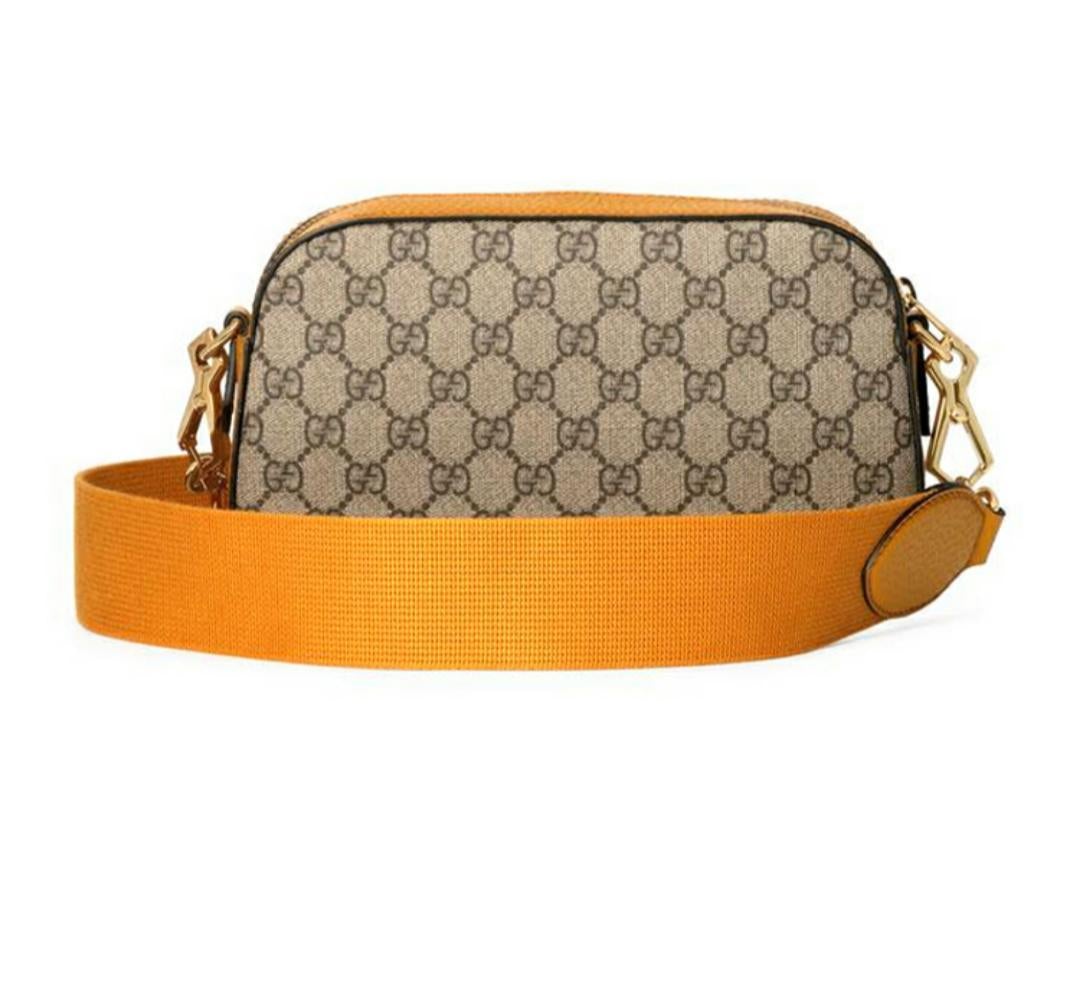 【GUCCI×KAIジョイントモデル】グッチ テディベアプリント キャンバス&レザー ワンショルダー斜めカメラバッグ ベージュ エボニー - 画像 (3)