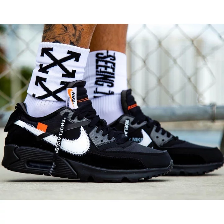 ナイキ オフ-ホワイト×エア マックス 90 "ブラック" メンズ レディース スニーカー【限定完売モデル】 - 画像 (3)