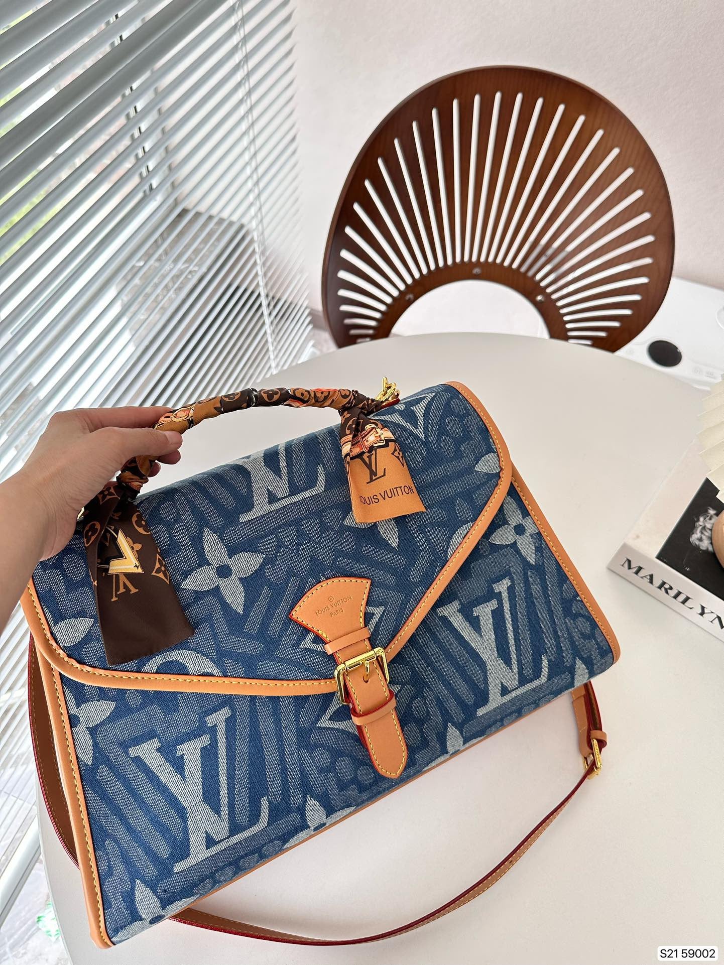 L&V デニムハンドバッグ おしゃれな