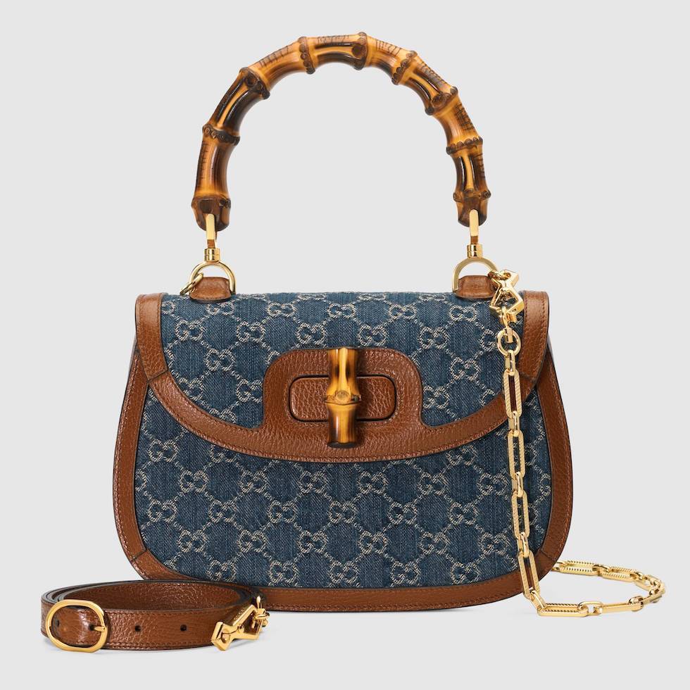 【日本限定】GG バンブー ショルダーバッグ デニム レザー - 画像 (2)