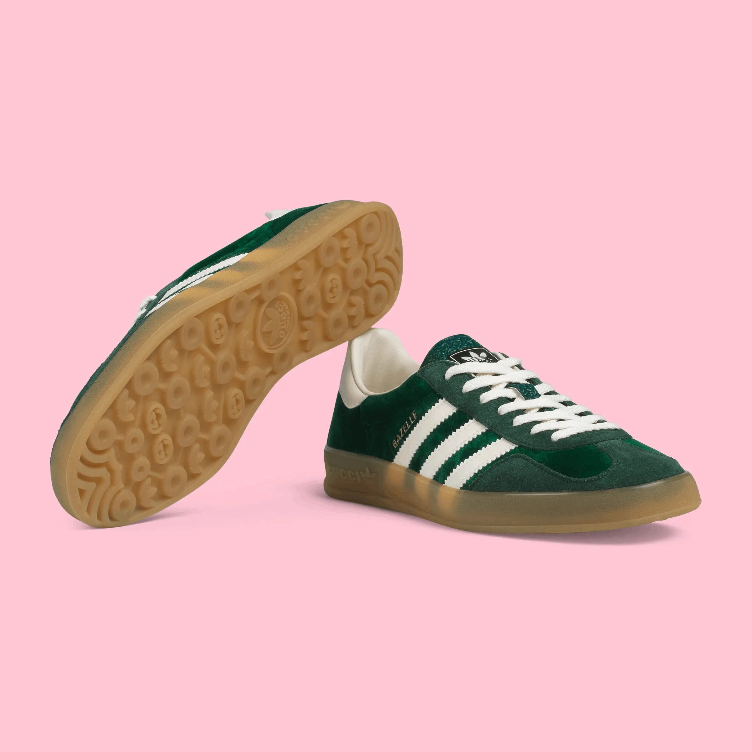 【GUCCI】× ADIDASコラボ Gazelle スニーカー(緑) - 画像 (6)