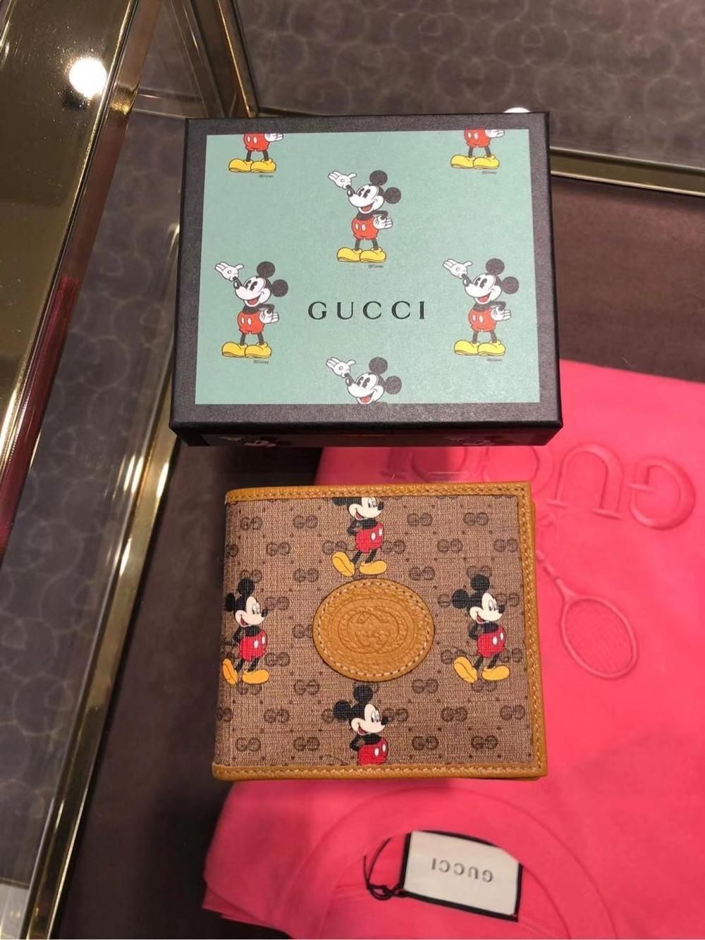 GG X Disneyグッチディズニー限定モデルネズミ年ミッキー老花二つ折り男性財布 - 画像 (7)