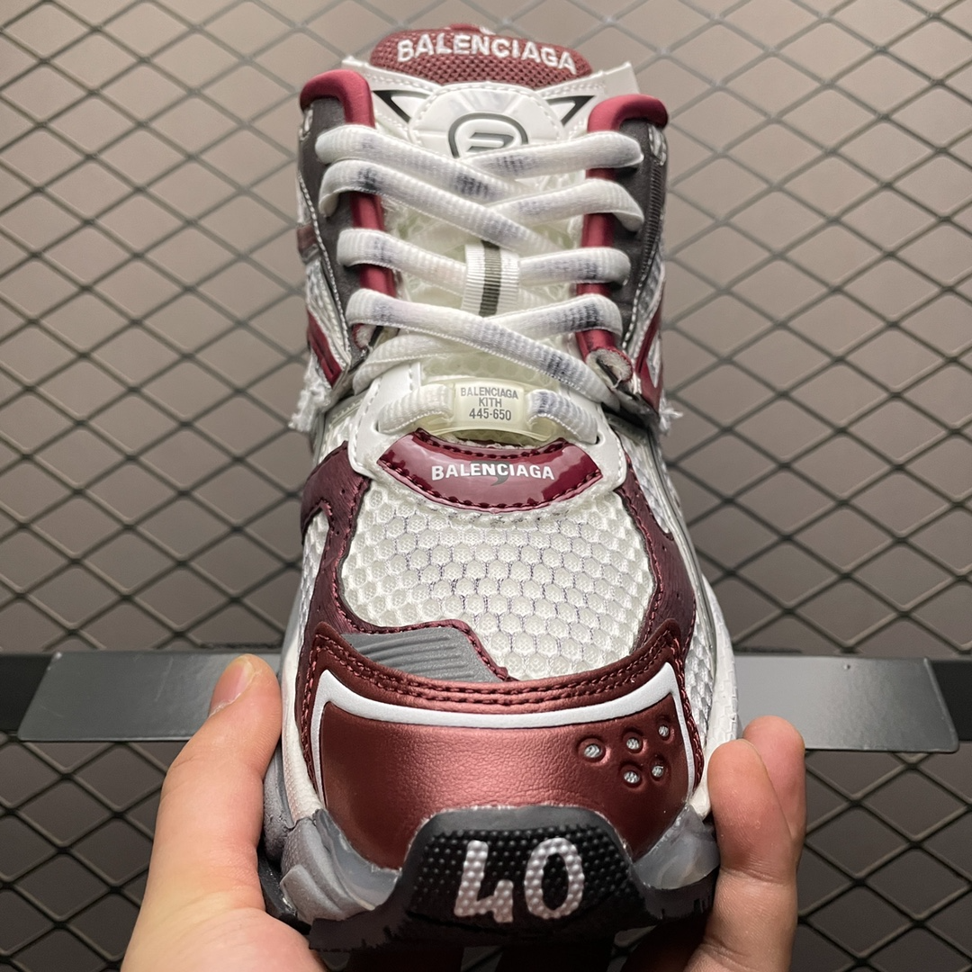 Balenciaga Runner White/Dark Red (677403W3RB39069) - 画像 (6)