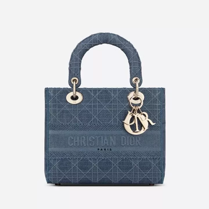 【DIOR】雑誌掲載!中村アンさん愛用!憧れのMedium Lady D-Lite Bag! 刺繍キャンバス グレー バッグ【バッグ】 - 画像 (5)