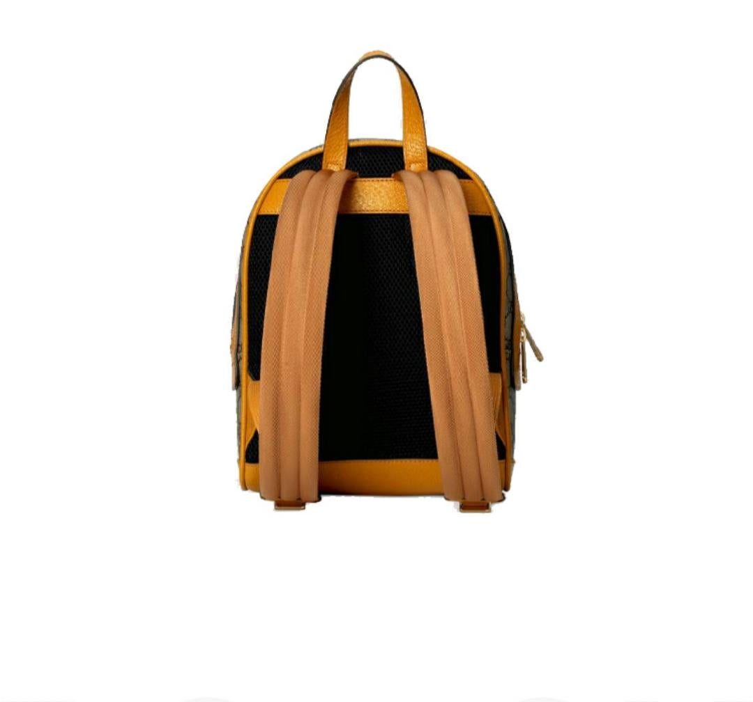 【GUCCI×KAIジョイントモデル】グッチテディベアプリントキャンバス&レザーバックパックスクールバッグ ベージュ エボニー - 画像 (3)