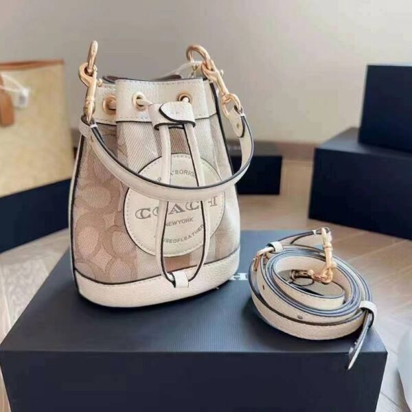 ◆COACH◆大人気☆ 巾着開閉バケットバッグ トート ミディアム