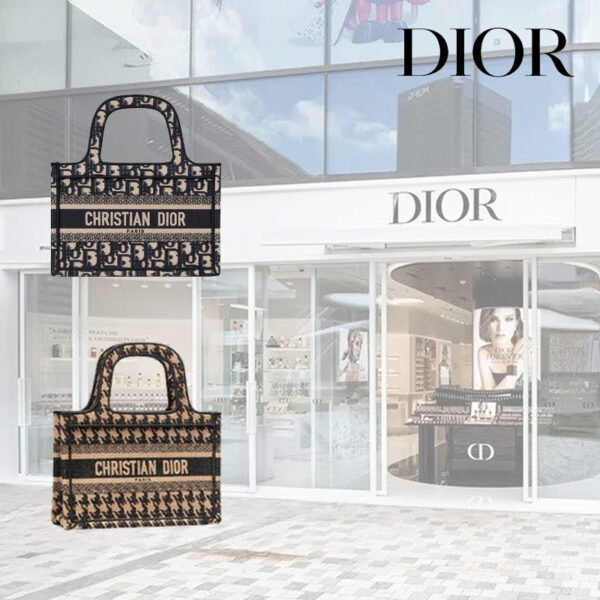 【DIOR】ミニ刺繍千鳥チェックディオール BOOK TOTEトートバッグ【バッグ】