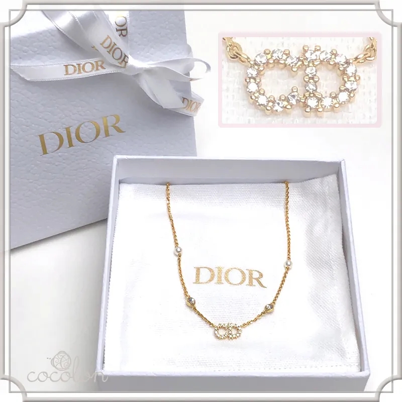 【直営店】Christian Dior クレール ディー リュヌ ネックレス パール ラインストーン ゴールド N1033CDLCY 二段階調節 箱付 - 画像 (2)
