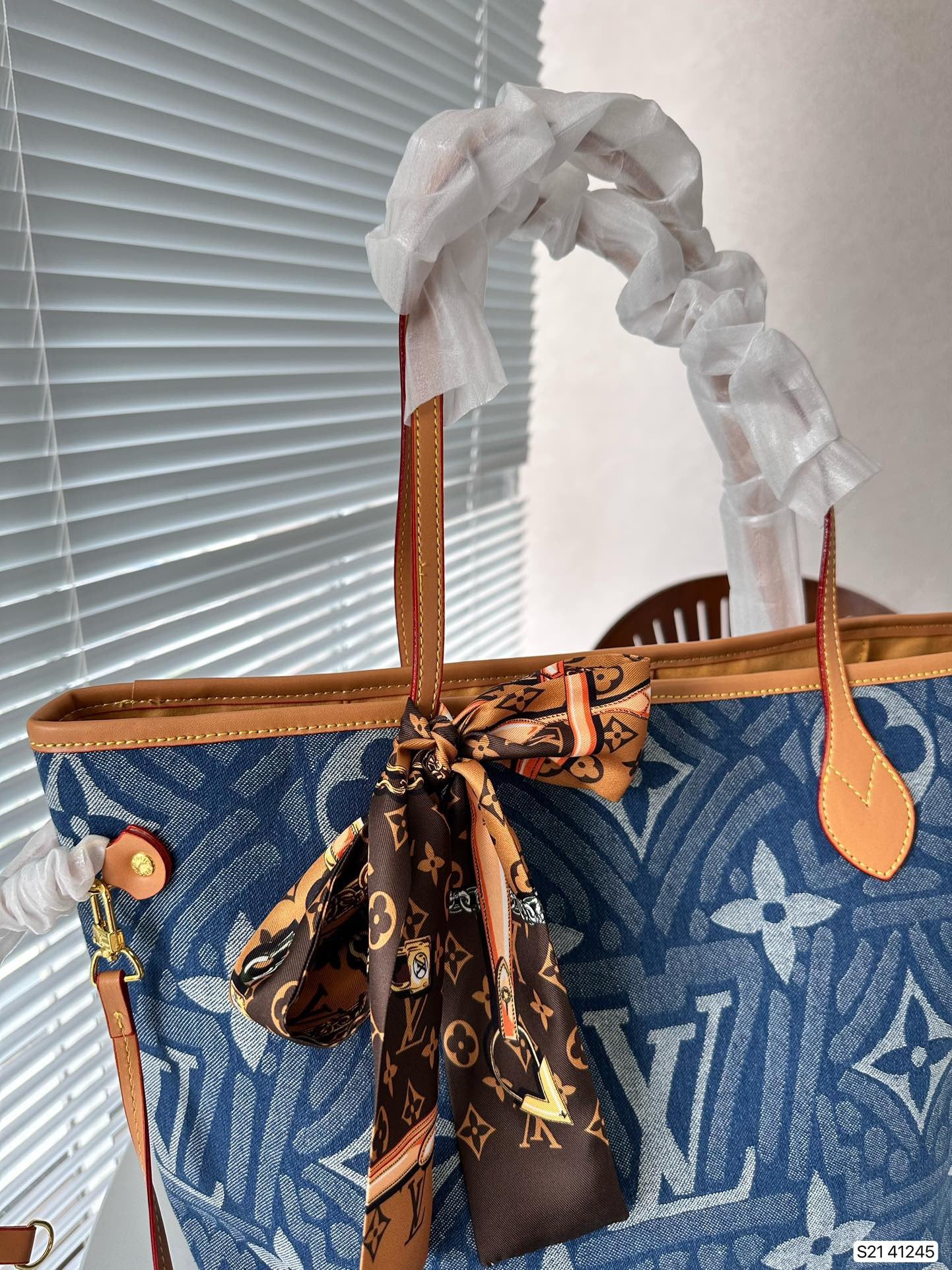 L&V デニムショッピングバッグ おしゃれな - 画像 (5)