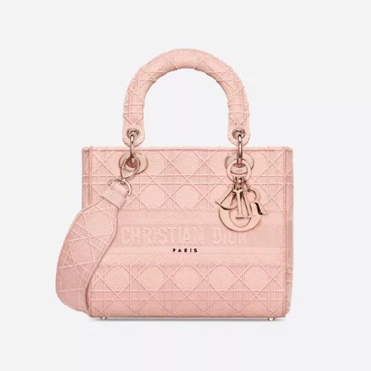 【DIOR】雑誌掲載!中村アンさん愛用!憧れのMedium Lady D-Lite Bag! 刺繍キャンバス グレー バッグ【バッグ】 - 画像 (6)