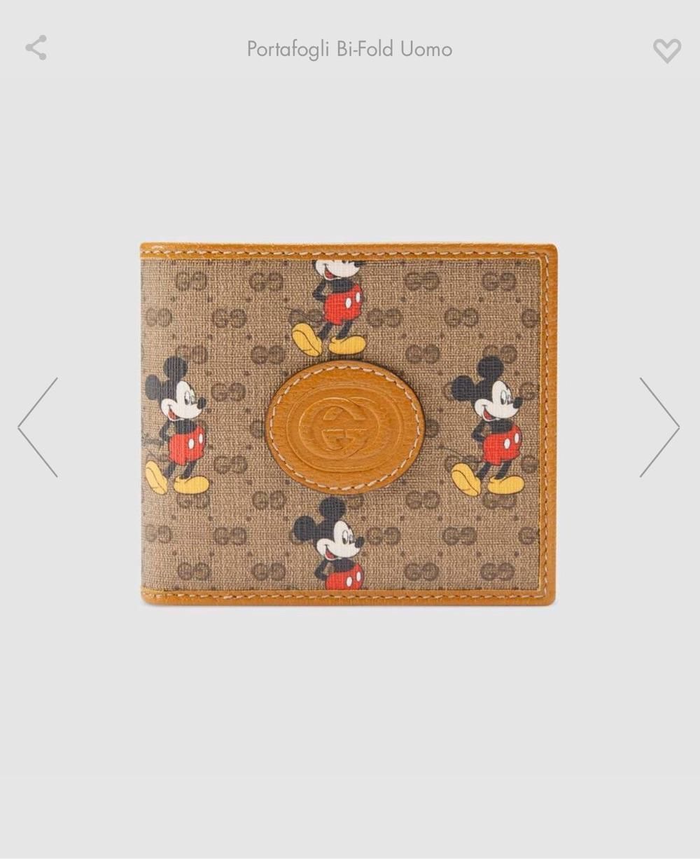 GG X Disneyグッチディズニー限定モデルネズミ年ミッキー老花二つ折り男性財布 - 画像 (4)