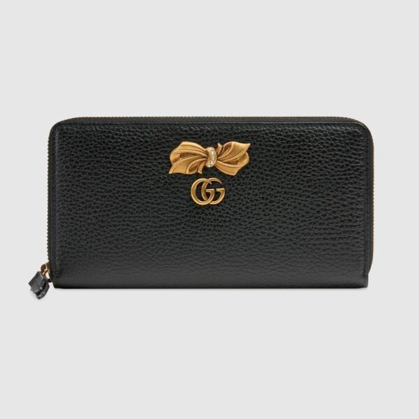 ボウ レザー ジップアラウンドウォレット