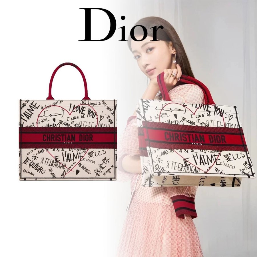 【DIOR】BOOK TOTE多色落書き模様の刺繍 ☆DIOR BOOK TOTEスモールバッグ☆