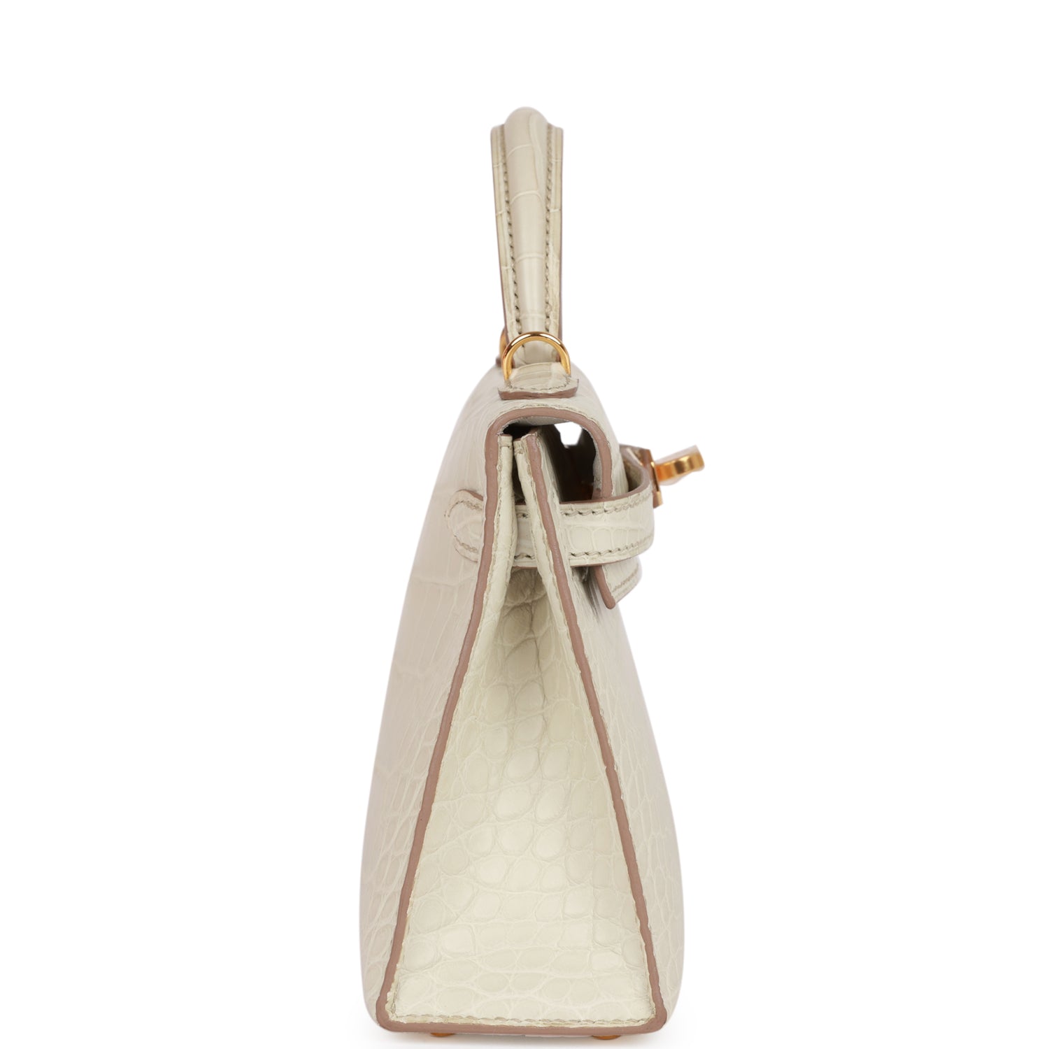 H Kelly Sellier 20cm Beton Matte Alligator Gold Hardware - 画像 (2)