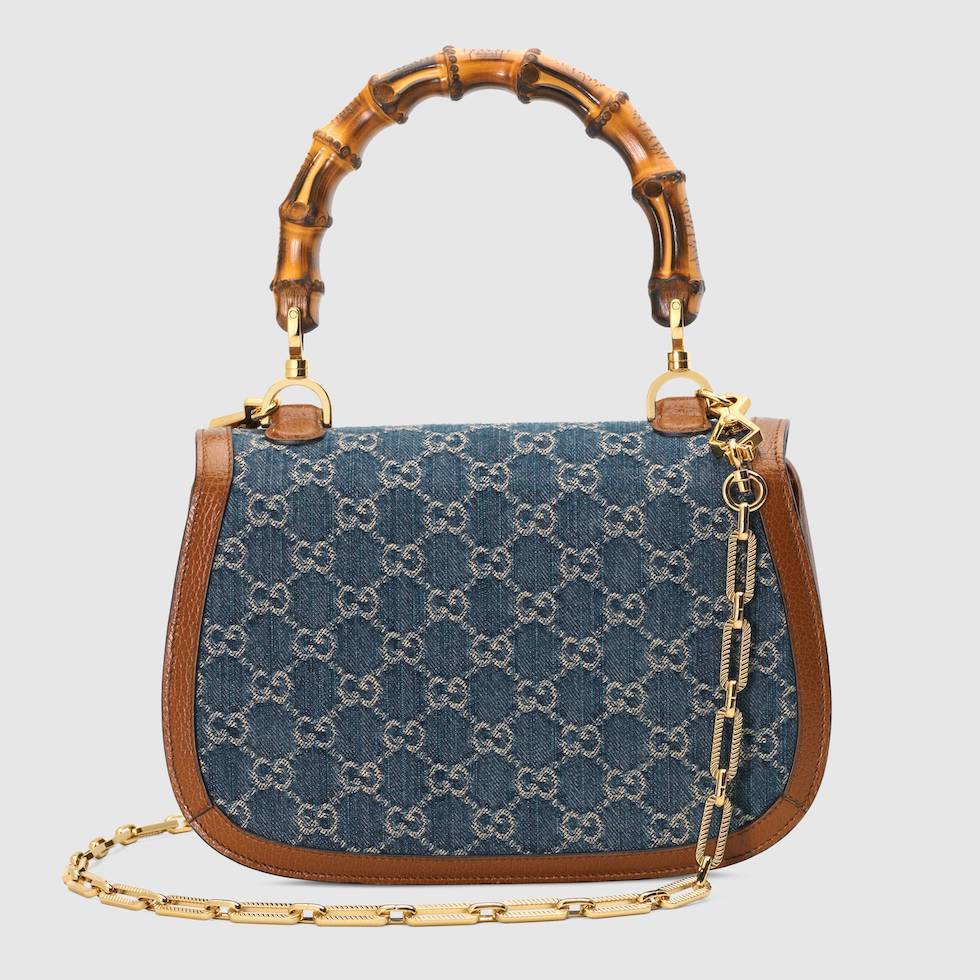 【日本限定】GG バンブー ショルダーバッグ デニム レザー - 画像 (4)