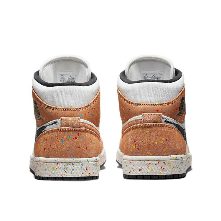 NIKE ナイキ AIR JORDAN 1 MID SE 'BRUSHSTROKE PAINT SPLATTER' エア ジョーダン ワン ミッド スペシャルエディション "ブラシストローク ペイント スプラッター" メンズ スニーカー SAIL/BLACK-CIDER-CHILE RED【海外展開 日本未入荷】 - 画像 (7)
