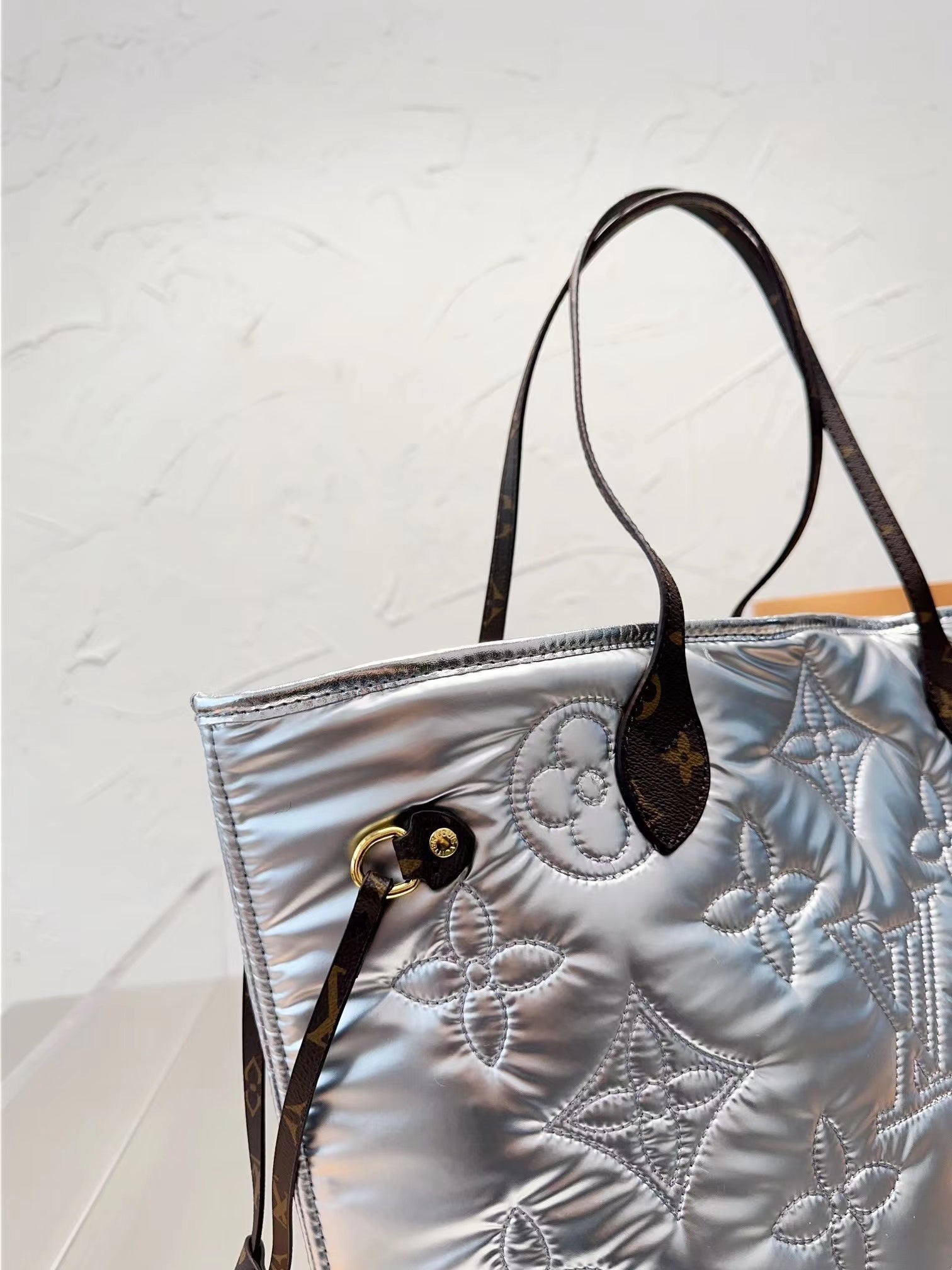 L&v 綿の服 ハンドバッグ 休暇 通勤 銀 - 画像 (9)