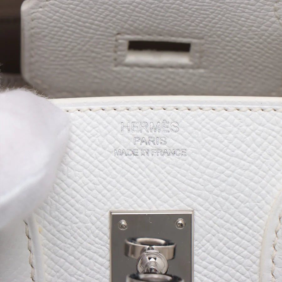 エルメス バーキン25 ヴォーエプソン ホワイト シルバー金具 - 画像 (5)