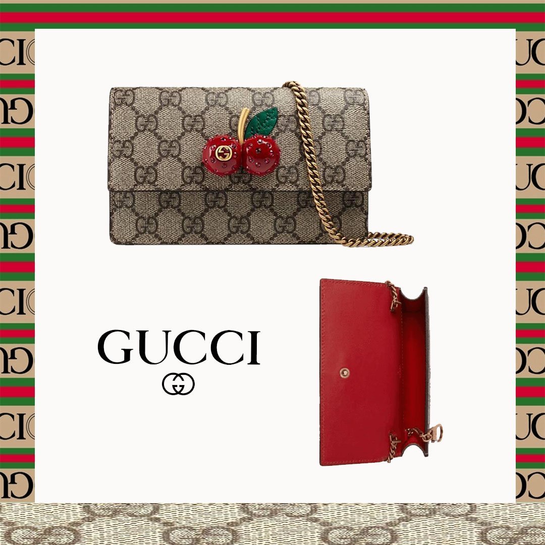 【特別なオファー】チェリー(さくらんぼ) 付き GGスプリーム キャンバス ミニバッグ - 画像 (2)