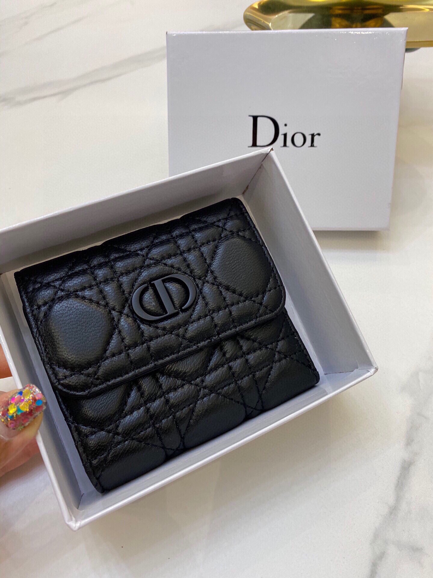 【DIOR】即発!DIOR CARO 三つ折り コンパクトウォレット ミニ財布 - 画像 (4)