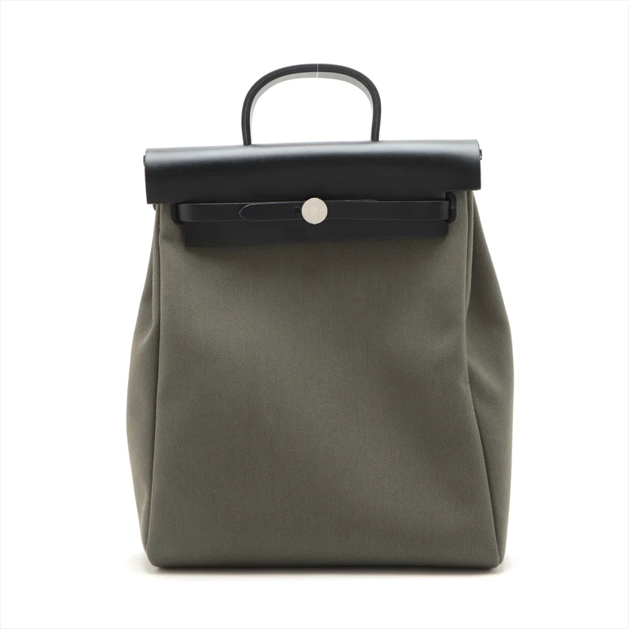 エルメス エールバッグジップPM トワルミリタリー カーキ シルバー金具 - 画像 (10)