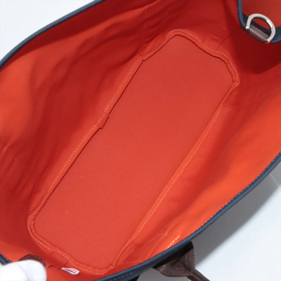 エルメス サックドパンサージュグルーム キャンバス ネイビー シルバー金具 - 画像 (5)