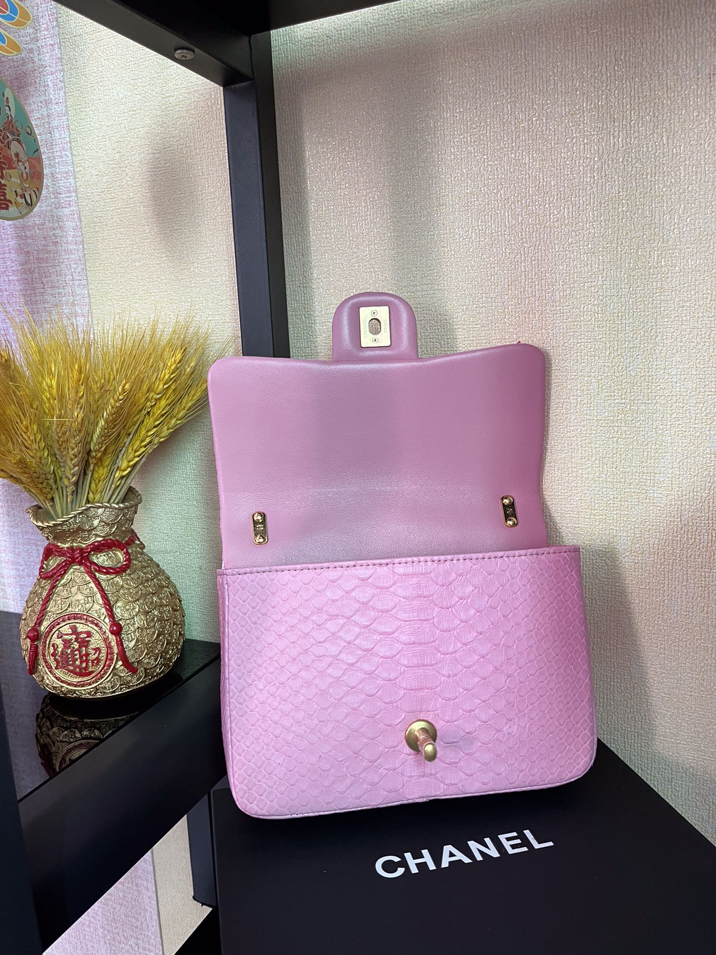 BOLSA CHANEL 2.55 PYTHON FLAP BAG AS3214 - 画像 (5)