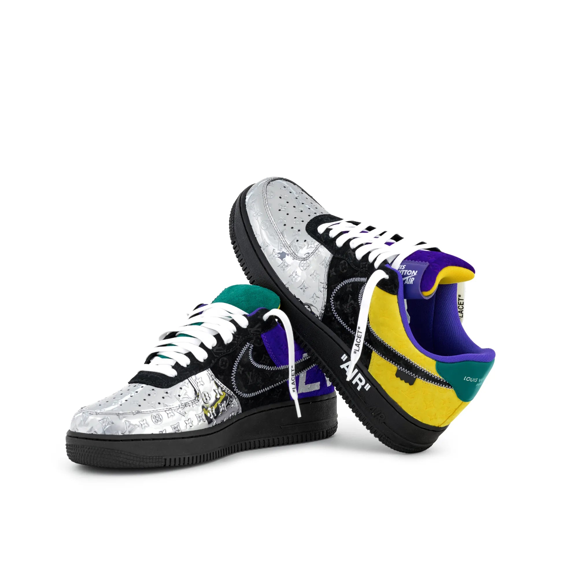 【新商品発売】【今年の新商品】LOUIS VUITTON NIKE AIR FORCE 1 LOW BY VIRGIL ABLOH BLACK METALLIC SILVER【代金引換】 - 画像 (14)