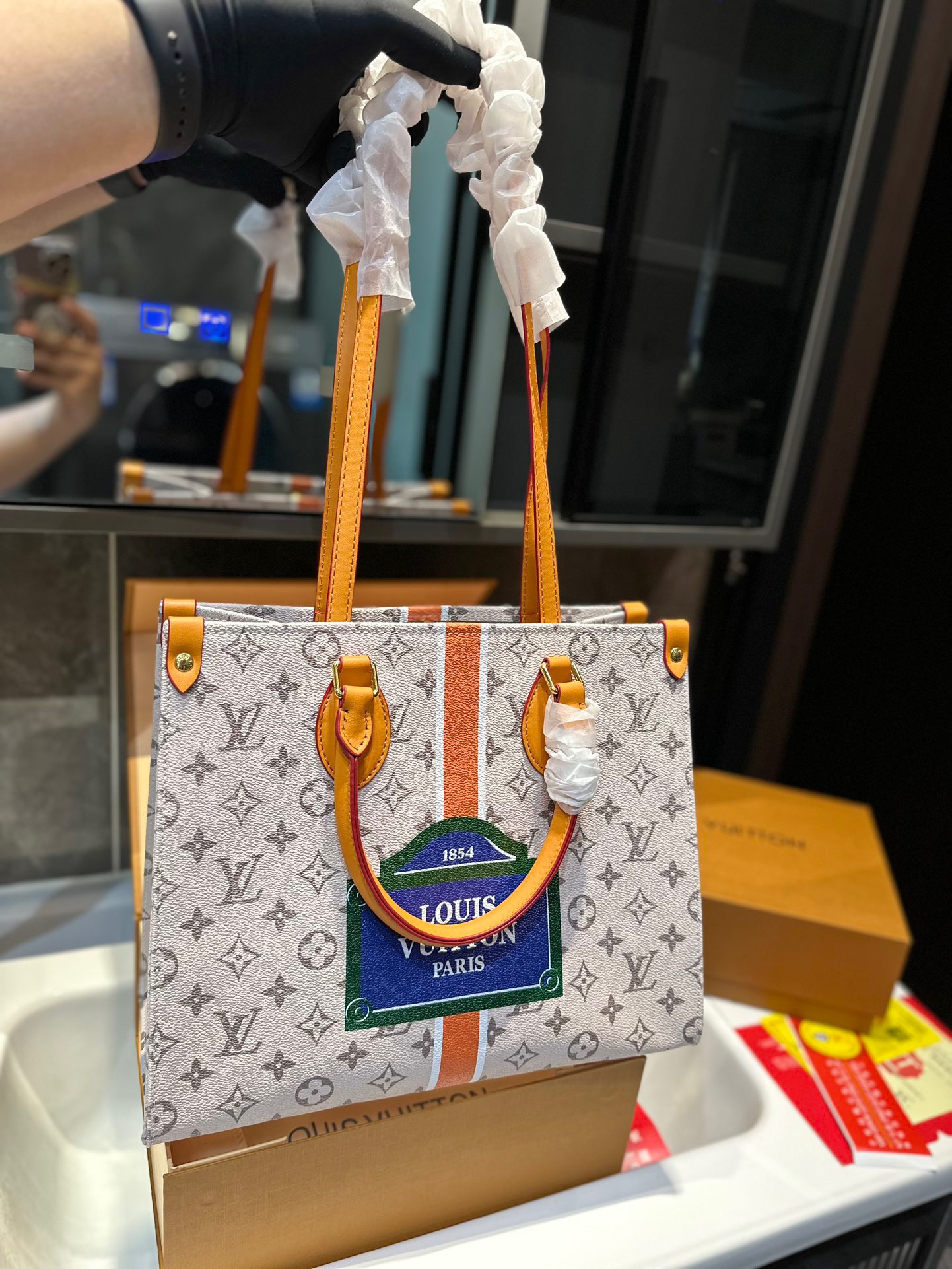 【L&V】23 ハンドバッグ 1854lvバッグ印刷 大容量 34cm - 画像 (5)