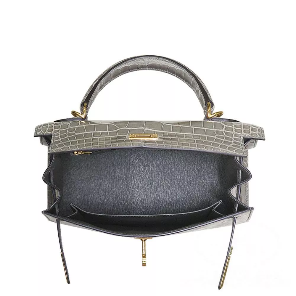 【HERMES】エルメス ケリー 25cm クロコダイル ゴールド金具 - 画像 (7)